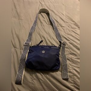 Lululemon Essential Yoga Mat Carrier blue Nylon Pouch Bag